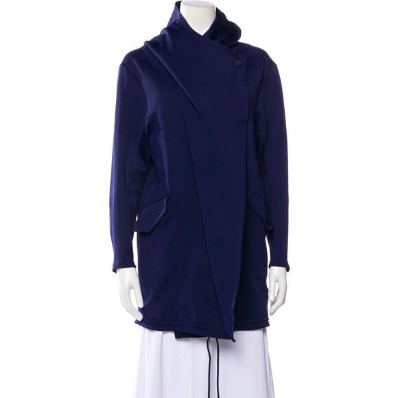 Carbon38 Anorak Performance Knit Jacket Asymmetrical Zip Navy Blue Sz S - Picture 1 of 5